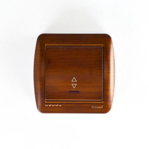 Переключатель проходной 1-кл. ОП Demet 10А IP20 с подсветкой махагон LEZARD 711-0500-114