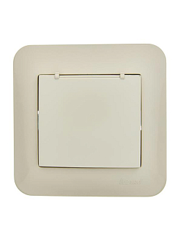 Розетка 1-м СП ASTI 16А IP20 с заземл. с крышкой термопласт в сборе крем. LEZARD 7081-0303-123В