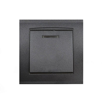 Выключатель 1-кл. СП Бриллиант 10А IP20 с подсветкой в сборе графит Universal 7947397-Gr