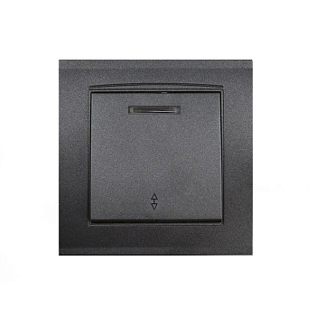 Переключатель проходной 1-кл. СП Бриллиант 10А IP20 с подсветкой в сборе графит Universal 7947380