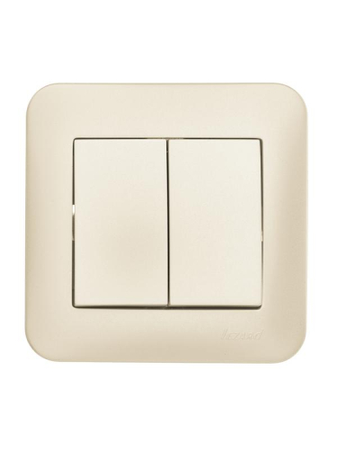 Выключатель 2-кл. 1п СП ASTI 10А IP20 в сборе жемчуж./бел. перламутр. LEZARD 7081-3030-101