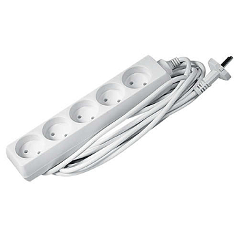 Удлинитель 5х5м 16А IP20 EX-05-500 3.5кВт ПВС 2х1 JazzWay 5004481