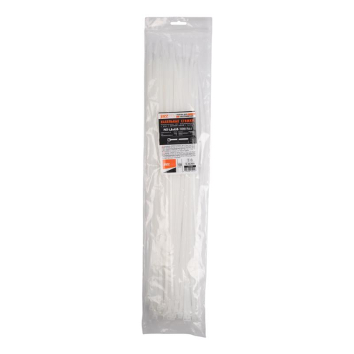 Хомут кабельный PCT 4.8х450-100WH 4.8х450 PA6.6 бел.(уп.100шт) JazzWay 5054127