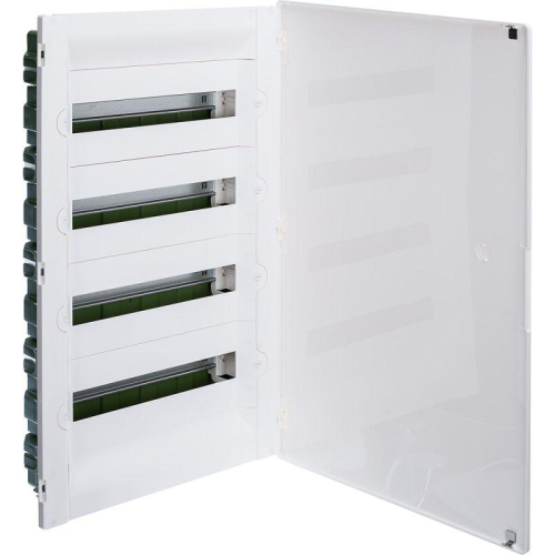 Щиток распределительный СП Practibox3 IK 07 4 рейки 72мод. с клеммник. заземл. IP40 бел. дверь Leg 401719