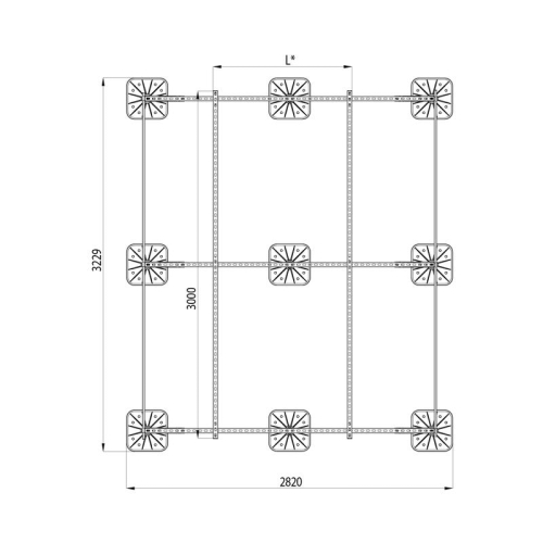 Конструкция опорная для установки оборудования TECHNORAPTOR FOOT 2500х3000 тип 1 KM-TR-F-SSEI-2500-3000-1 КМ TR0049