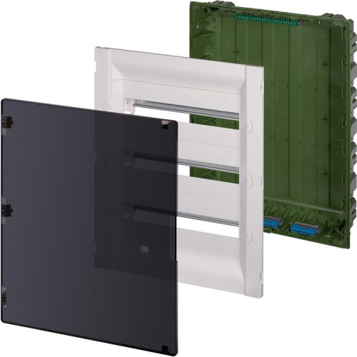 Щиток распределительный СП Practibox3 IK 07 3 рейки 54мод. с клеммник. заземл. и нейтрали IP40 прозр. дверь Leg 401758