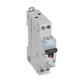 Выключатель автоматический модульный 2п (1P+N) B 1А 10кА DX3 6000 1мод. 230/400В Leg 407468