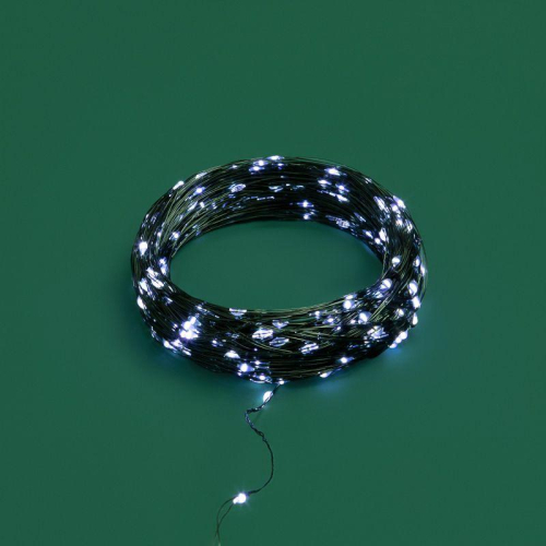 Гирлянда светодиодная "Роса" 30м 300LED бел. IP20 230В с контроллером провод зел. Neon-Night 303-275