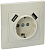 Розетка 1-м СП Кварта РЮш10-1-ККм 16А USBх2 2.1А с заземл. крем. IEK KV-R14-16-U2-K33