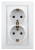 Розетка 2-м СП Plano 1-208-01 16А IP20 250В 2х2P+E Schuko защ. шторки бел. Intro Б0035339 Розетка 2-м СП Plano 1-208-01 16А IP20 250В 2х2P+E Schuko защ. шторки бел. Intro Б0035339