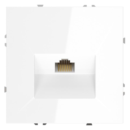 Розетка компьютерная 1-м СП S70 RJ45 кат.6 механизм бел. глянцевый Voltum VLS060101