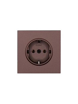 Розетка 1-мест. с/з ПБТ СП ZIMA IP20 16А безвинт. зажим шоколад LEZARD 704-7388-122BQC