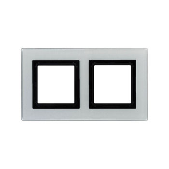 Рамка 2-м 4мод. Avanti натуральн. стекло свет. сер. DKC 4404824