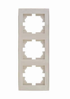 Рамка 3-м Rain вертикал. с боковой вставкой крем. LEZARD 703-0303-153