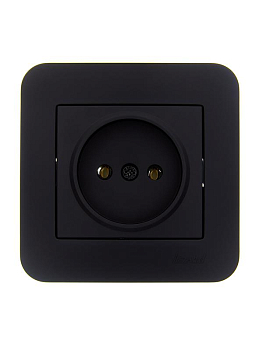 Розетка 1-м СП ASTI 16А IP20 без заземл. термопласт в сборе черн. бархат. LEZARD 7081-4242-121B