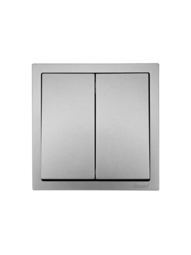 Выключатель 2-кл. СП ZIMA IP20 10А безвинт. зажим сер. матов. LEZARD 704-7488-101QC