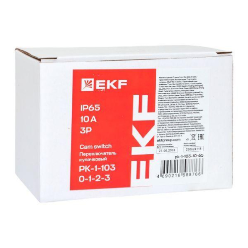 Переключатель кулачковый ПК-1-103 3п 10А "0-1-2-3" IP65 EKF pk-1-103-10-65
