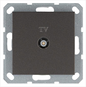 Розетка телевизионная оконечная TV Ф9.5мм механизм мокко Jasmart G6001Z