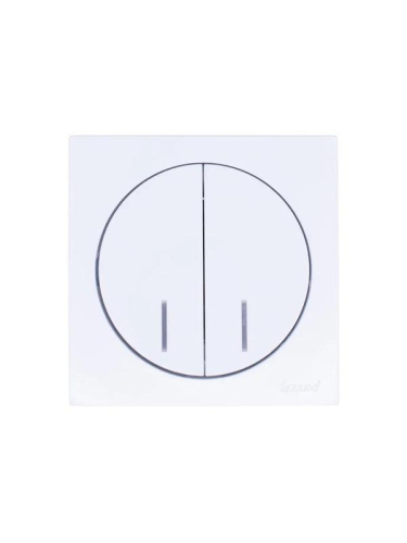 Выключатель 2-кл. СП OSEN 10А IP20 с подсветкой механизм бел. LEZARD 743-0288-112