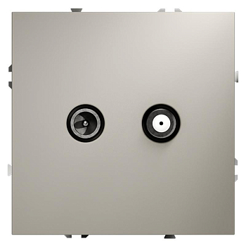 Розетка телевизионная оконечная TV + SAT 2-м СП S70 механизм кашемир Voltum VLS060403