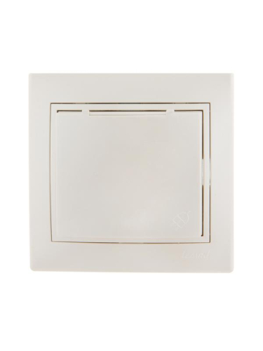 Розетка 1-м СП Mira 16А IP20 с заземл. с защ. крышкой со вставкой керамика жемчуж./бел. перламутр. LEZARD 701-3030-123