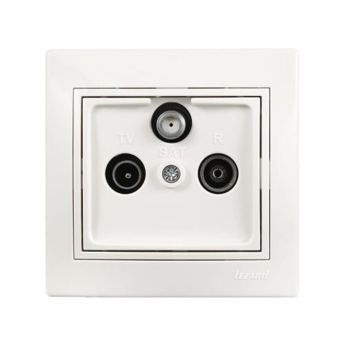 Розетка телевизионная проходная TV/SAT-Radio Mira с бел. вставкой бел. LEZARD 701-0202-134