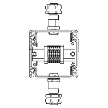 Коробка взрывозащищенная клеммная из алюминия TBE-A-12-(6xCBC.2)-1xKAEPM2MHK-20(A)-1xKAEPM2MHK-20(C)1Ex e IIC Т5 Gb / Ex tb IIICT95град.C Db IP66 DKC 1201.121.22.11B