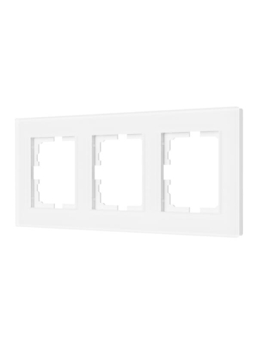 Рамка 3-местн. гориз. VESNA стекло бел. матов. LEZARD 742-5380-148