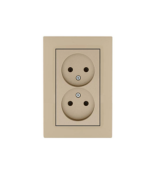 Розетка 2-я Karea RIZZ без заземл. крем Makel 88010017