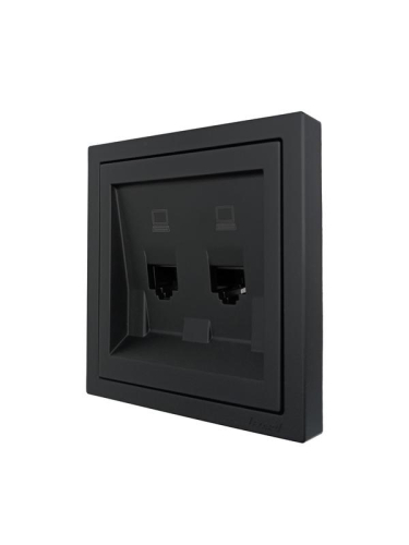 Розетка компьютерная 2-мест. СП ZIMA IP20 черн. бархат LEZARD 704-4288-141