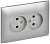Розетка 2-м SKANDY 10А без заземл. защ. штроки в сборе SK-R09S серебр. IEK SK-R23-10-K23-F
