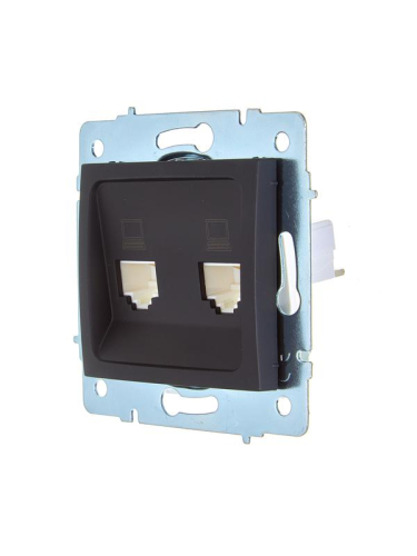 Розетка компьютерная 2-м СП ASTI IP20 RJ45 механизм черн. бархат LEZARD 7081-4288-141