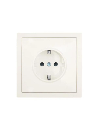 Розетка 1-мест. с защитн.шторк. СП ZIMA IP20 16А ПБТ безвинт. зажим слон. кость LEZARD 704-9088-124BQC