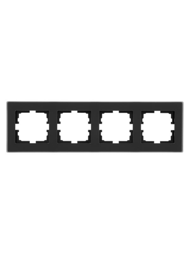 Рамка 4-местн. гориз. VESNA стекло черн. матов. LEZARD 742-5980-149