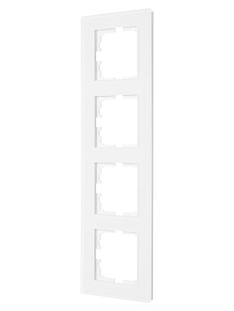 Рамка 4-местн. вертик. VESNA стекло бел. матов. LEZARD 742-5380-154