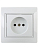 Розетка 1-м СП Plano 1-201-01 16А IP20 250В 2P бел. Intro Б0027607