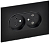Розетка 2-м SKANDY 10А без заземл. без защ. шторок для плоской вилки SK-R03Bl черн. IEK SK-R20-10-K02