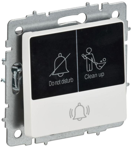 Кнопка звонка BRITE ВС10-1-9-БрАБ 10А для отелей с индикацией механизм арктич. бел. IEK BR-V14-2-10-K91