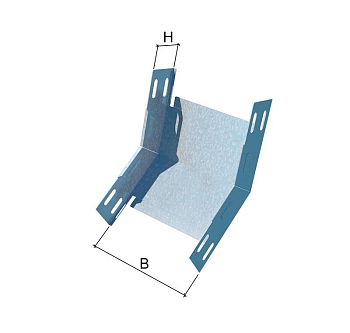Угол для лотка вертикальный внутренний 45град. 300х150 сталь NL45-150-300 КМ LO4580