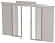 Комплект дверей раздвиж. 42U 1000 доводчик ножки сер. by ZPAS ITK ZP-FD35-42U-1000-DL