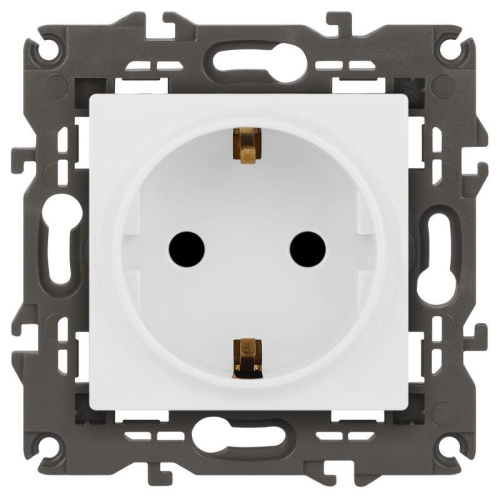 Розетка ЭРА Elegance 14-2102-01М 2P+E Schuko со шторками 16А-250В матов. бел. Эра Б0065804