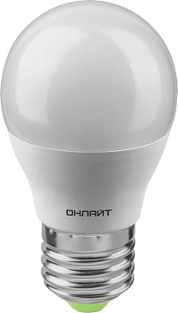 Лампа светодиодная 90 065 OLL-G45-12-230-6.5K-E27-FR ОНЛАЙТ 90065