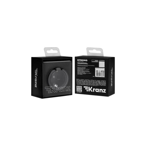 Розетка 1-м СП STRONG MIELE 16А с заземл. защ. шторки и крышкой антрацит Kranz KR-78-0702-5
