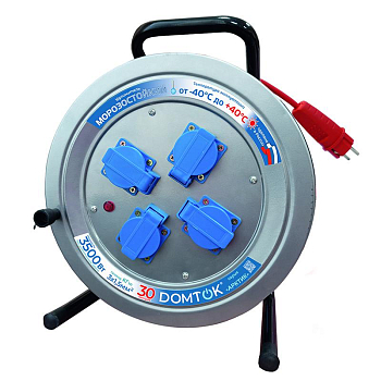 Удлинитель на метал. катушке 4х30м с заземл. 16А IP44 3.5кВт КГ 3х1.5 с защ. крышкой АРКТИК DOMTOK 2585