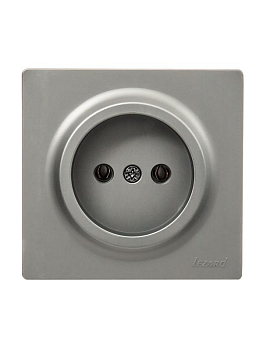 Розетка 1-м ОП LETO без заземл. ПБТ платина LEZARD 752-3500-121B