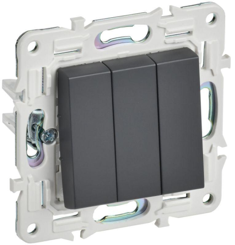 Выключатель 3-кл. SKANDY 10А SK-V11T титан IEK SK-V30-0-10-K48