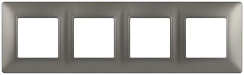 Рамка для розеток и выключателей ЭРА Elegance 14-5004-16 на 4 поста титан Эра Б0065819