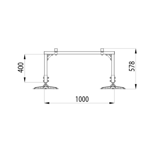 Конструкция опорная для установки оборудования TECHNORAPTOR FOOT 1000х1000 KM-TR-F-SSEI-1000-1000 КМ TR0001