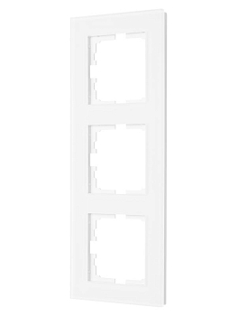 Рамка 3-местн. вертик. VESNA стекло бел. матов. LEZARD 742-5380-153