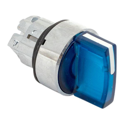 Механизм переключателя исполнительный ХB4 син. на 2 положения возвратный без фиксации с подсветкой с короткой ручкой IP65 EKF XB4BD2L-B-65